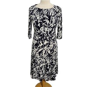 Dressbarn 3/4 sleeve pullover dress sz 8 navy